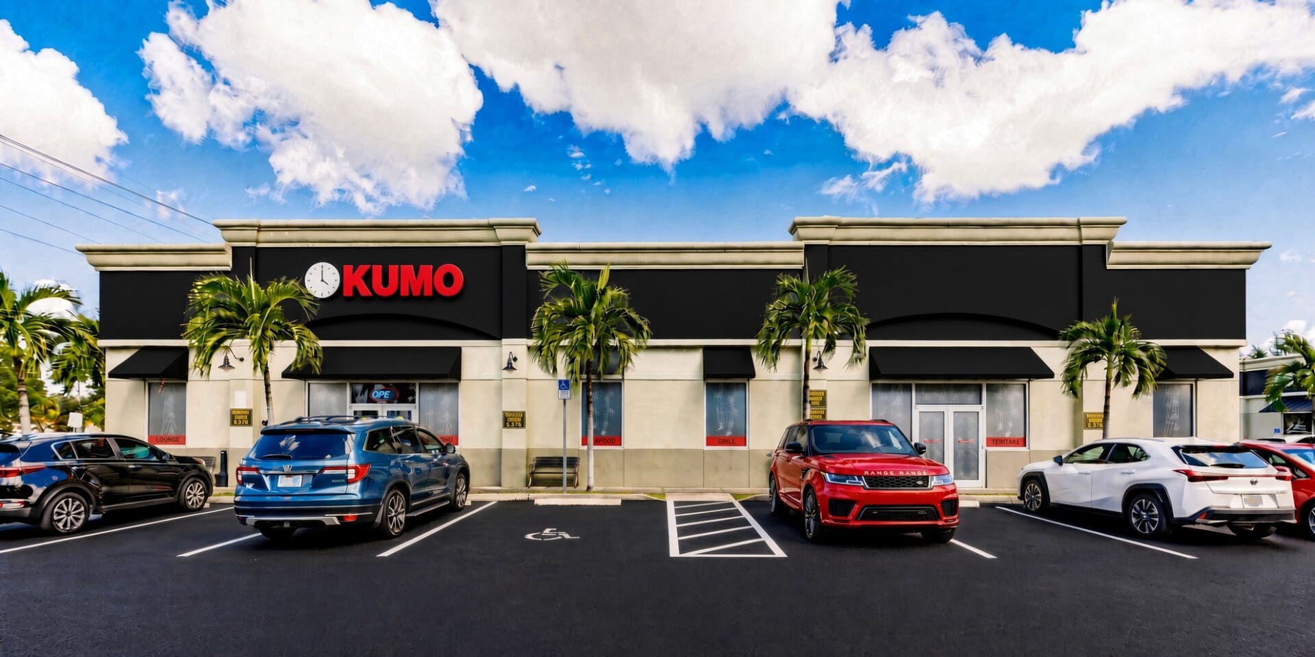 KUMO Japanese Restaurant storefront at Midpoint Shops, 2517 Santa Barbara Blvd, Cape Coral, FL