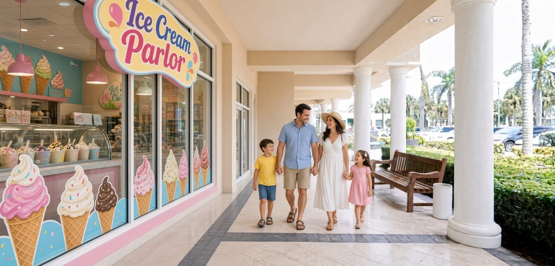 Ice cream shop storefront at North Bay Village, 26381 S Tamiami Trail, Bonita Springs, FL