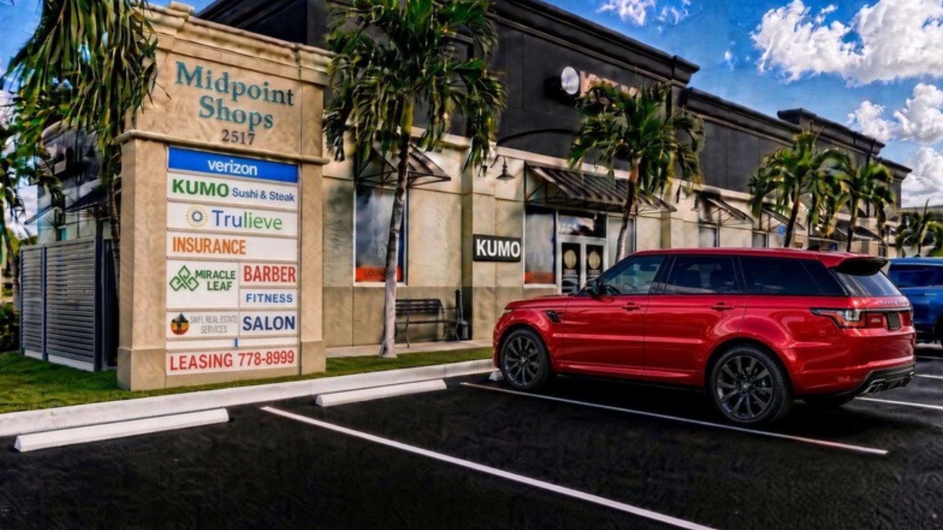 Midpoint Shops monument sign on Santa Barbara Blvd, Cape Coral, FL