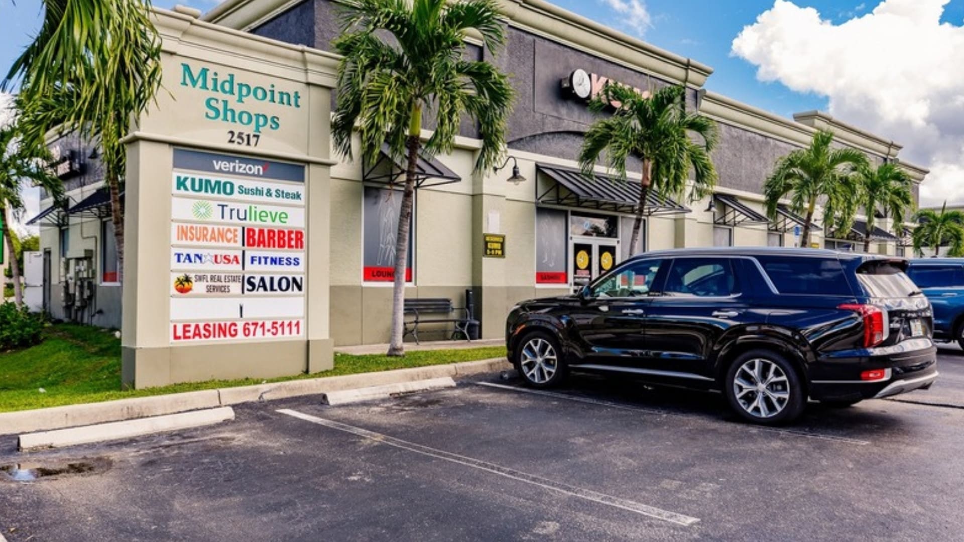 Midpoint Shops storefronts and monument sign, 2517 Santa Barbara Blvd, Cape Coral, FL